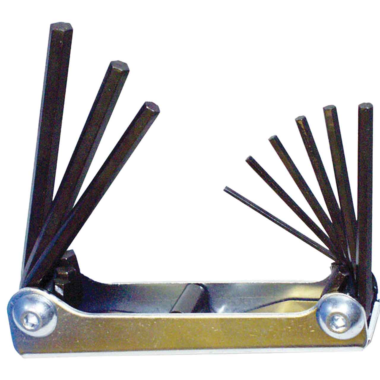 Picture of Brighton Best 529203 9 Key 4" Fold Up 5/64-1/4 Hex Key Sets Alloy 8650 (U.S.A.)